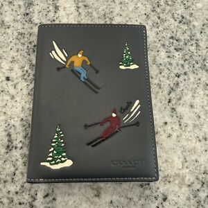 Coach Leather Passport Wallet with Ski Appliqués